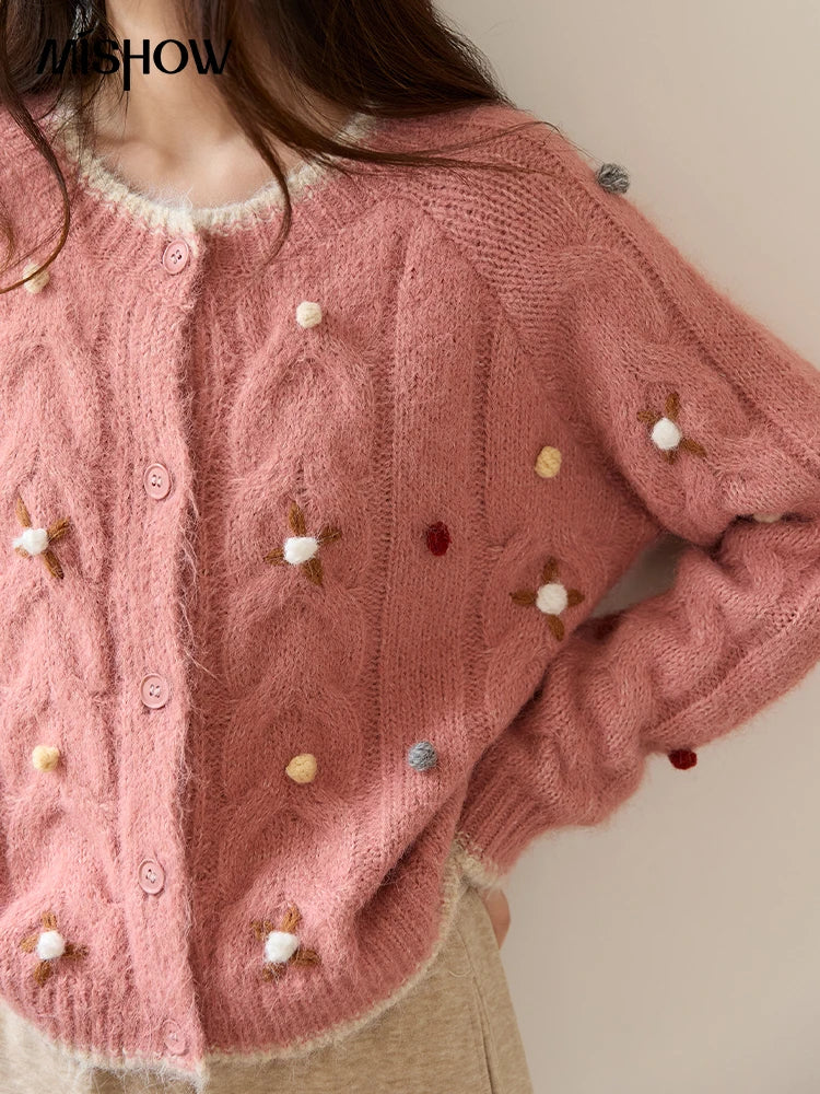 Mishow Hand-Crocheted Wool Blend Cardigan MXE48Z2575