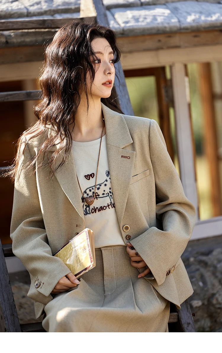 Mishow Vintage Blazer & Pleated Skirt Set MXE11W0712