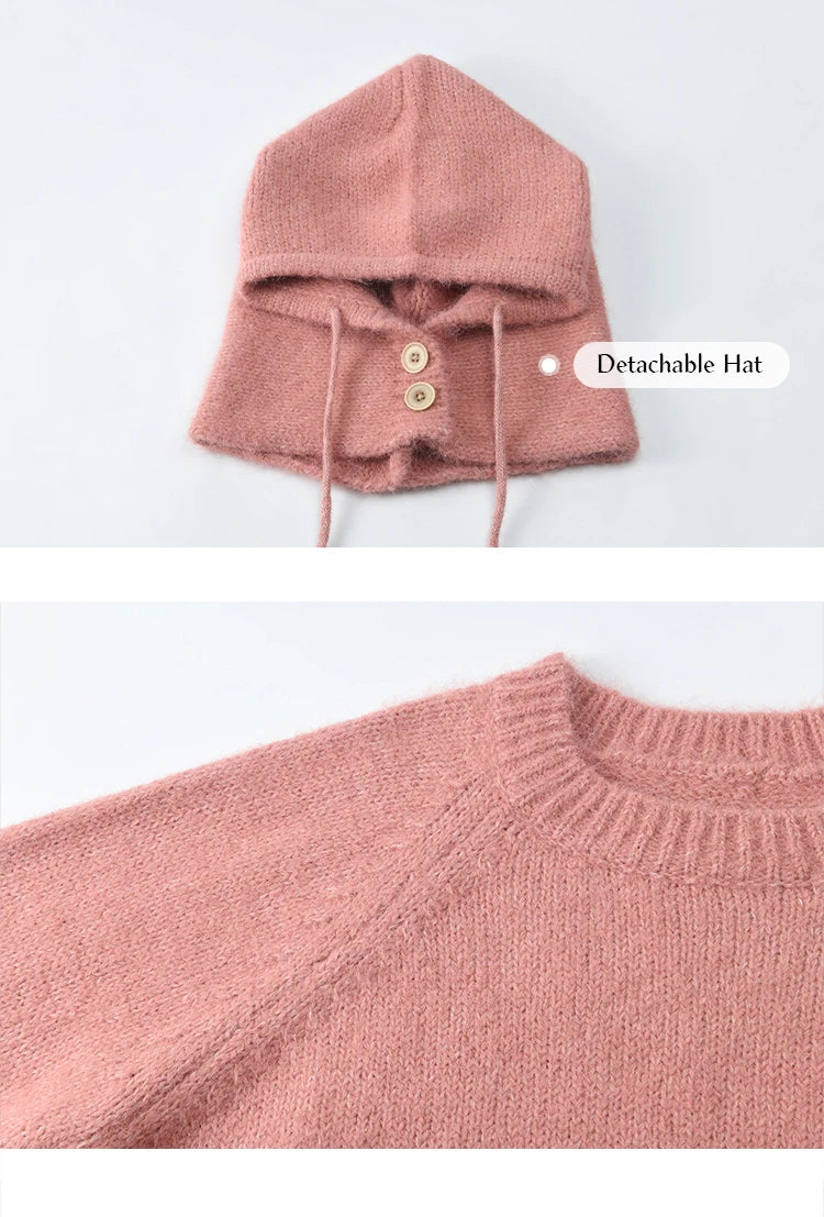 Mishow Hooded Neck Cozy Wool Pullover MXD59Z1123