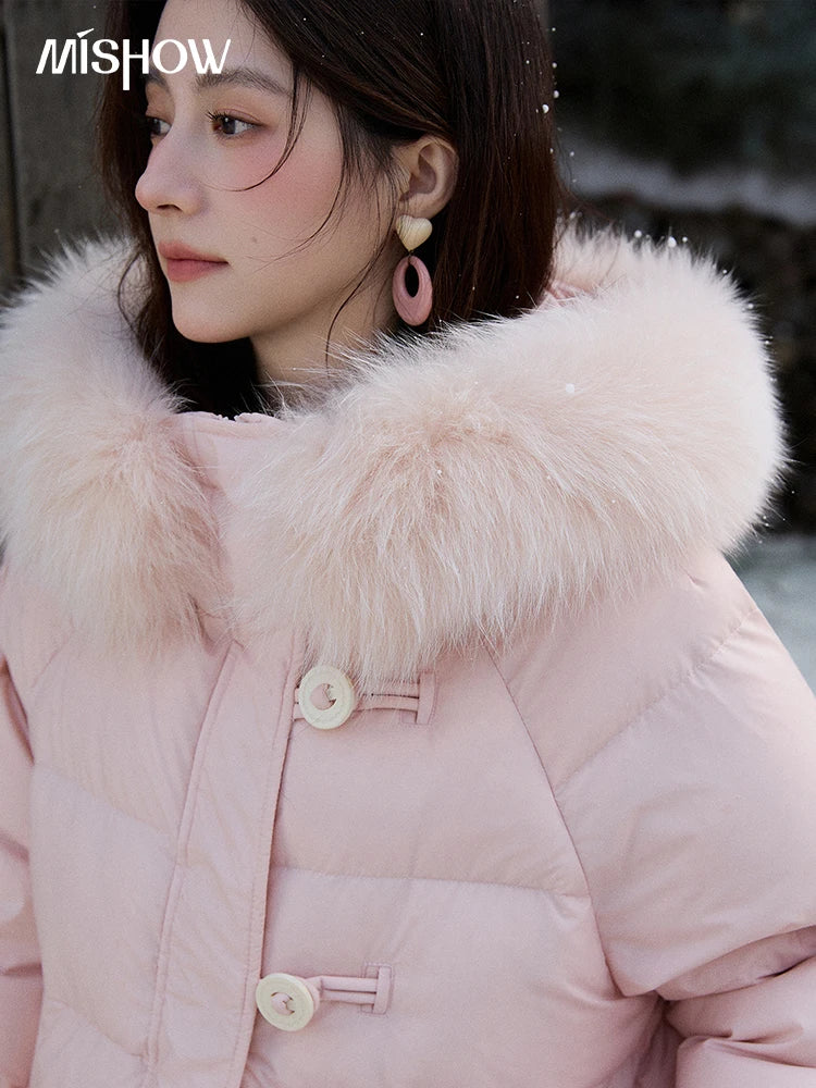Mishow Fox Fur Collar 90% Down Long Coat MXD112Y0070