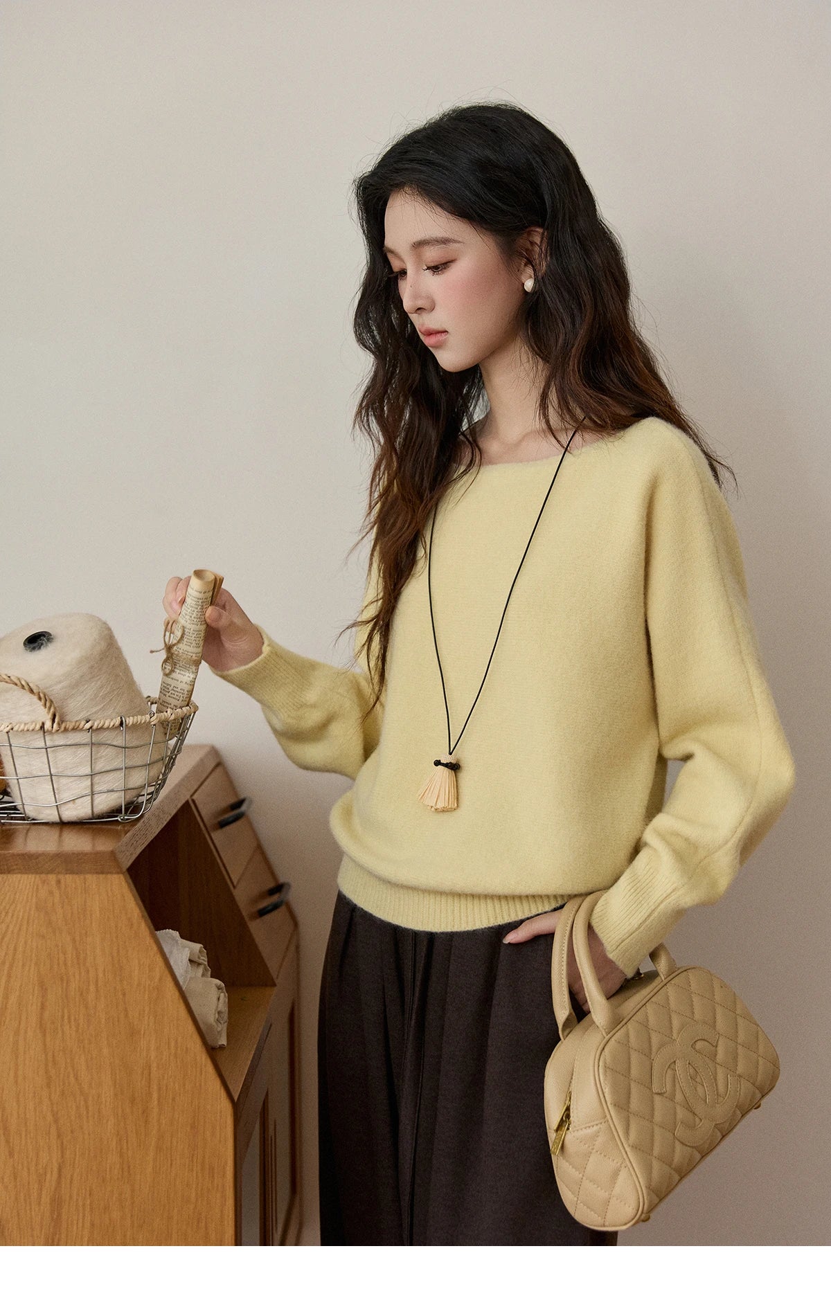 Mishow Boat Neck Lantern Sleeve Pullover MXE94Z2984