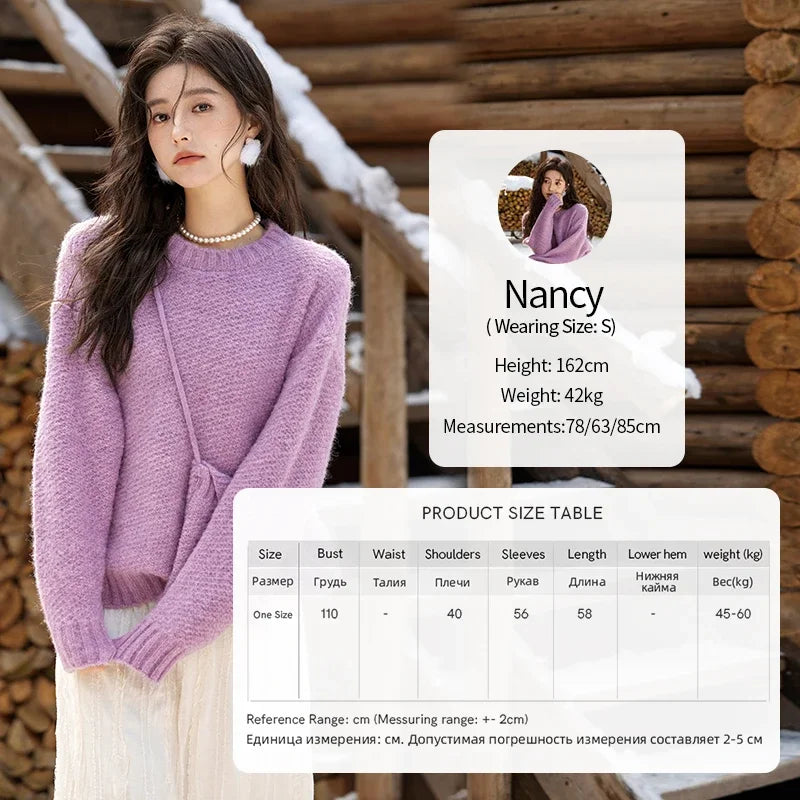 Mishow Oversized Sweater with Matching Bag MXD57Z1083