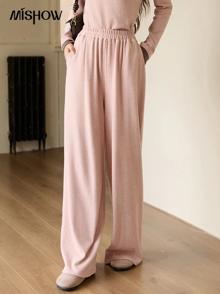 MISHOW Elastic Waist Casual Pants Loose Wide Leg Trousers MXE89K1119
