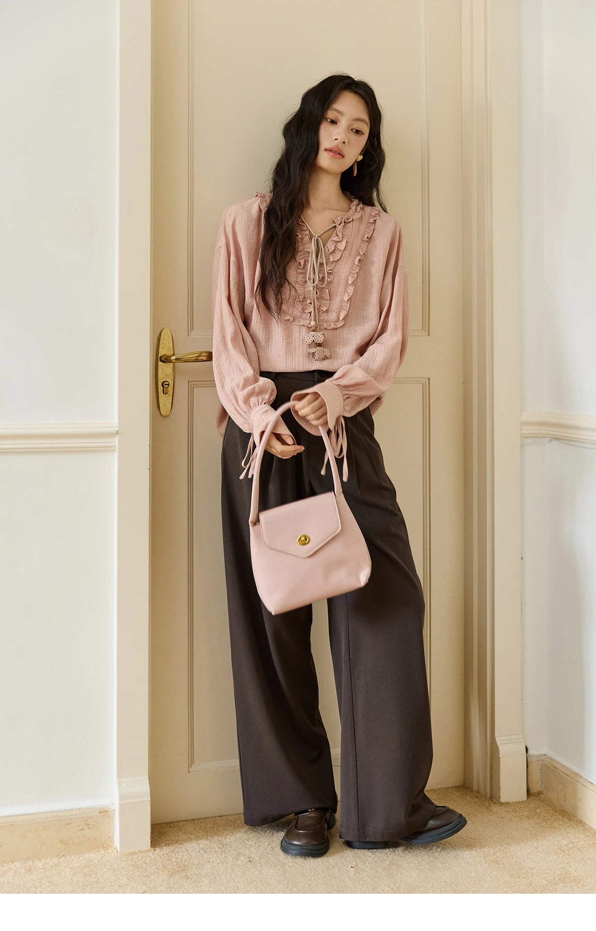 MISHOW Solid Wide-Leg Pants High-Waisted Loose Pockets MXE46K1090