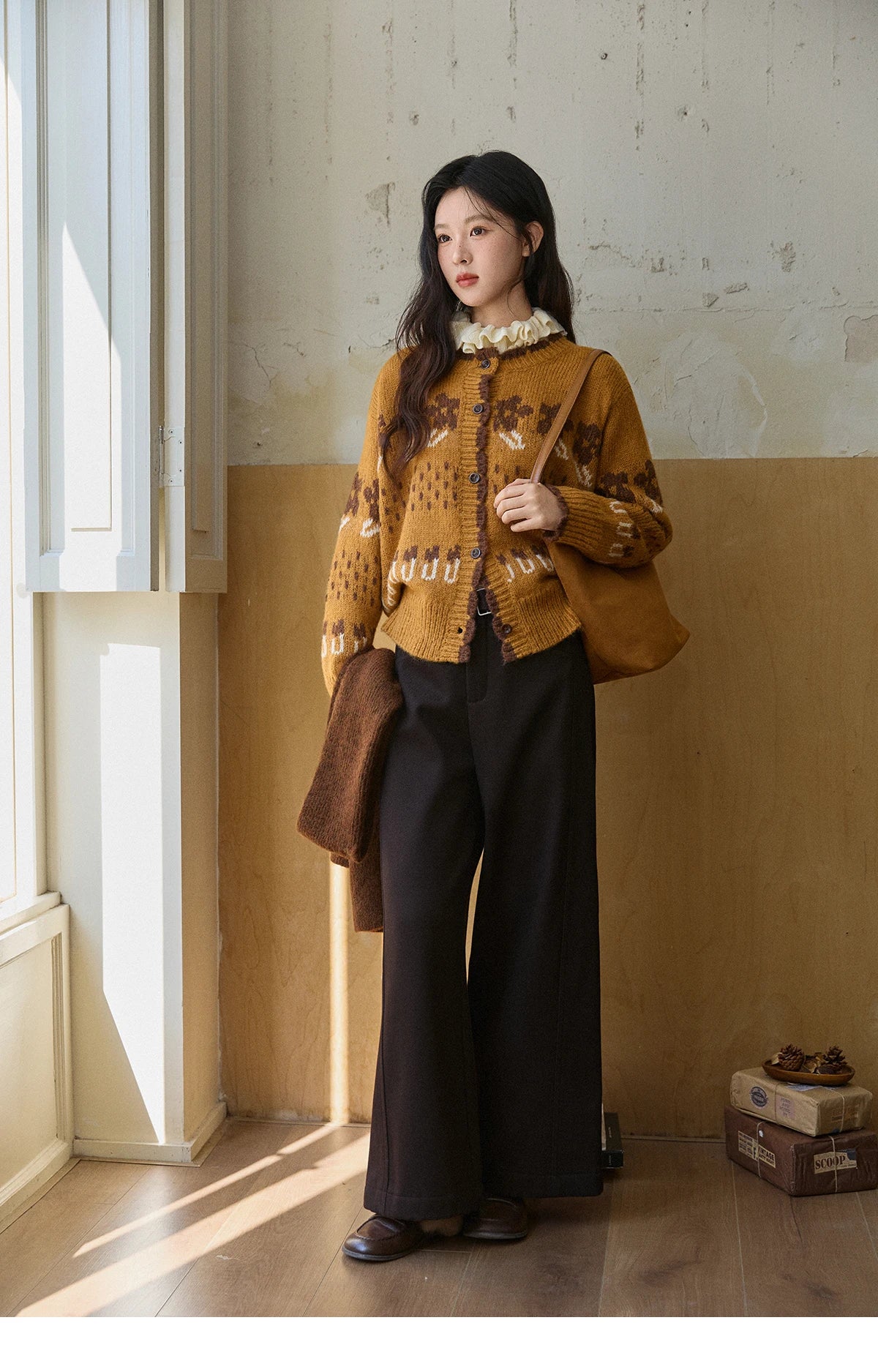 Mishow Turtleneck Fuzzy Cardigan Coat MXE87Z2699