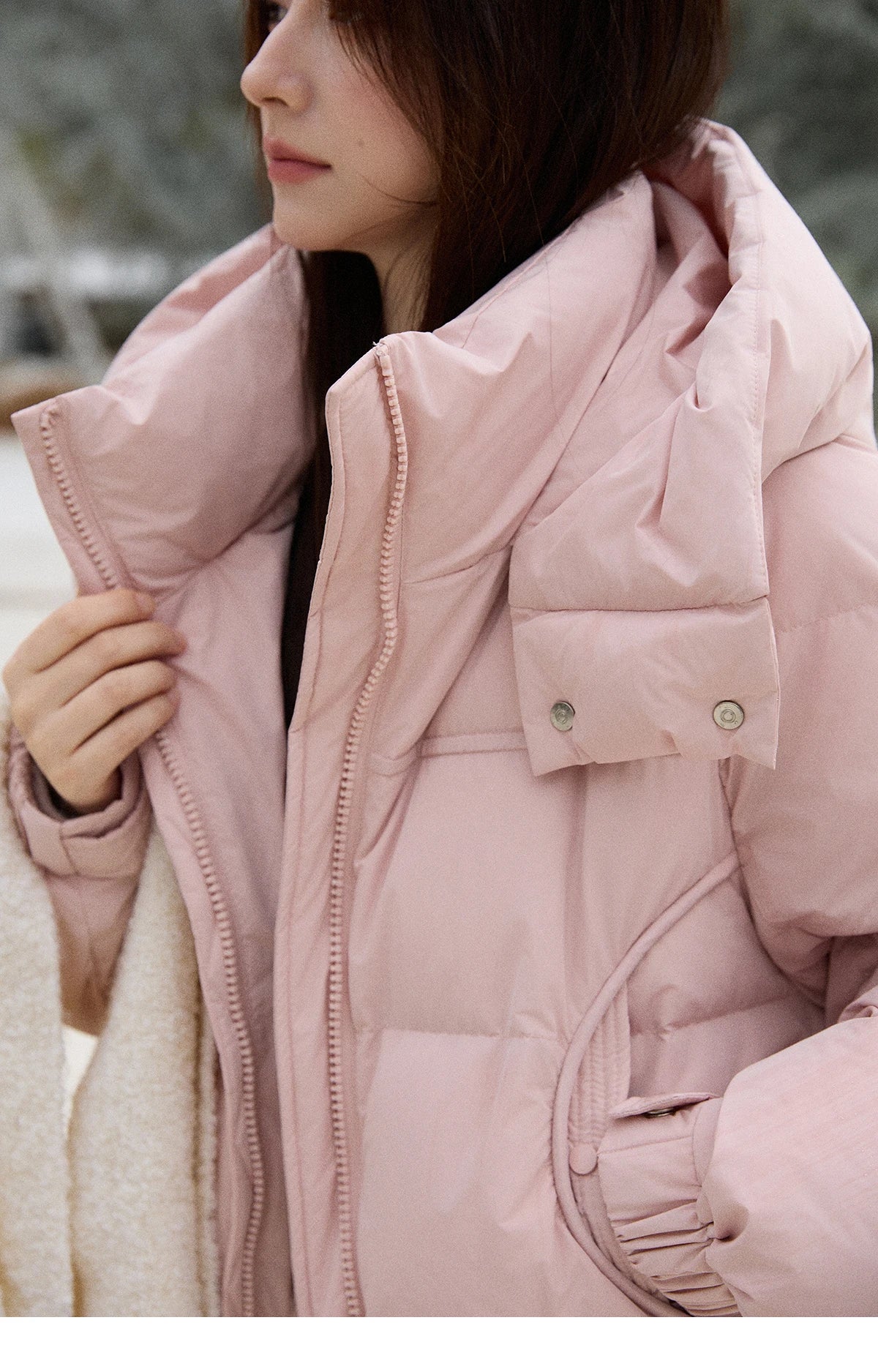 Mishow 90% White Duck Down Hooded Puffer Jacket MXE51Y0078