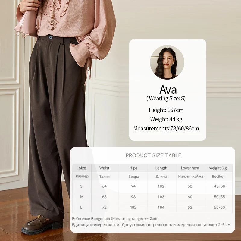 MISHOW Solid Wide-Leg Pants High-Waisted Loose Pockets MXE46K1090