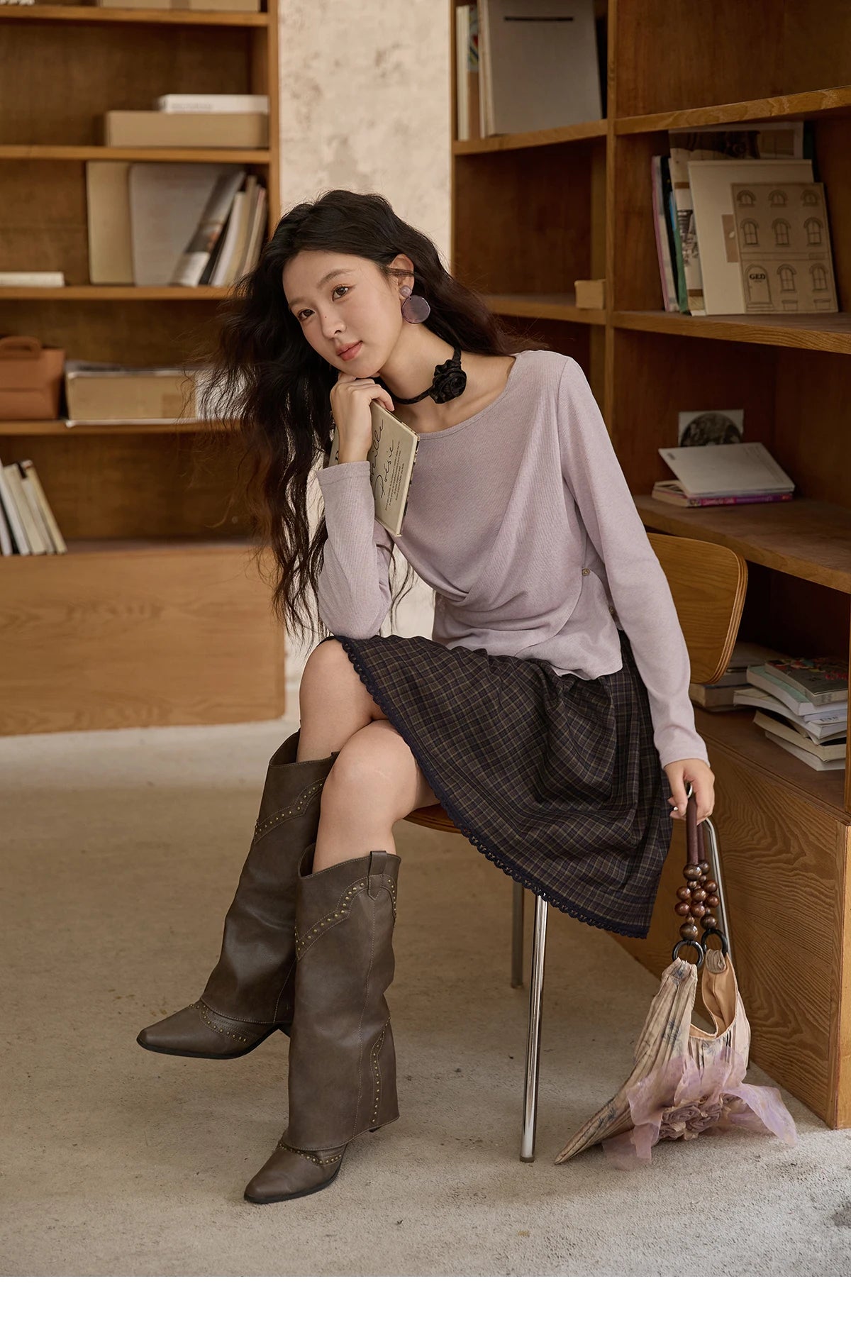 Mishow Cross Wrap Waist Defining Knit Top MXE43Z1344