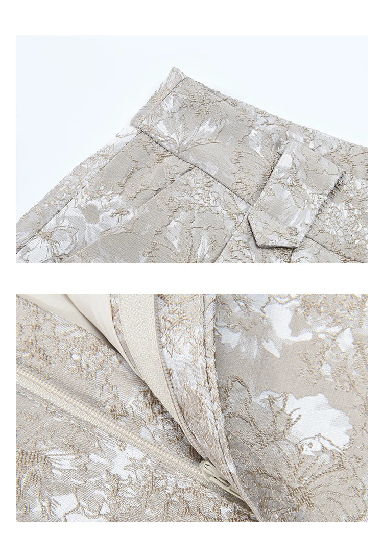 Mishow Palace Style Metal Flower Button Jacquard Shorts MXD15K0551