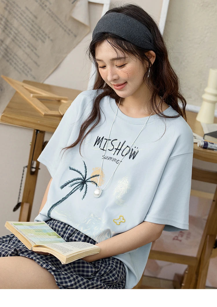 Mishow Coconut Tree Print Holiday Tee MXE31T0516