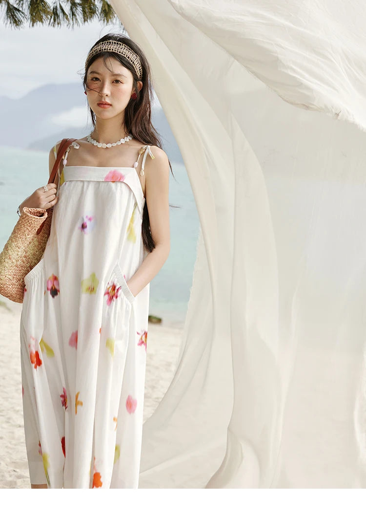 Mishow Korean Floral Shell Decoration Camisole Dress MXE32L2213