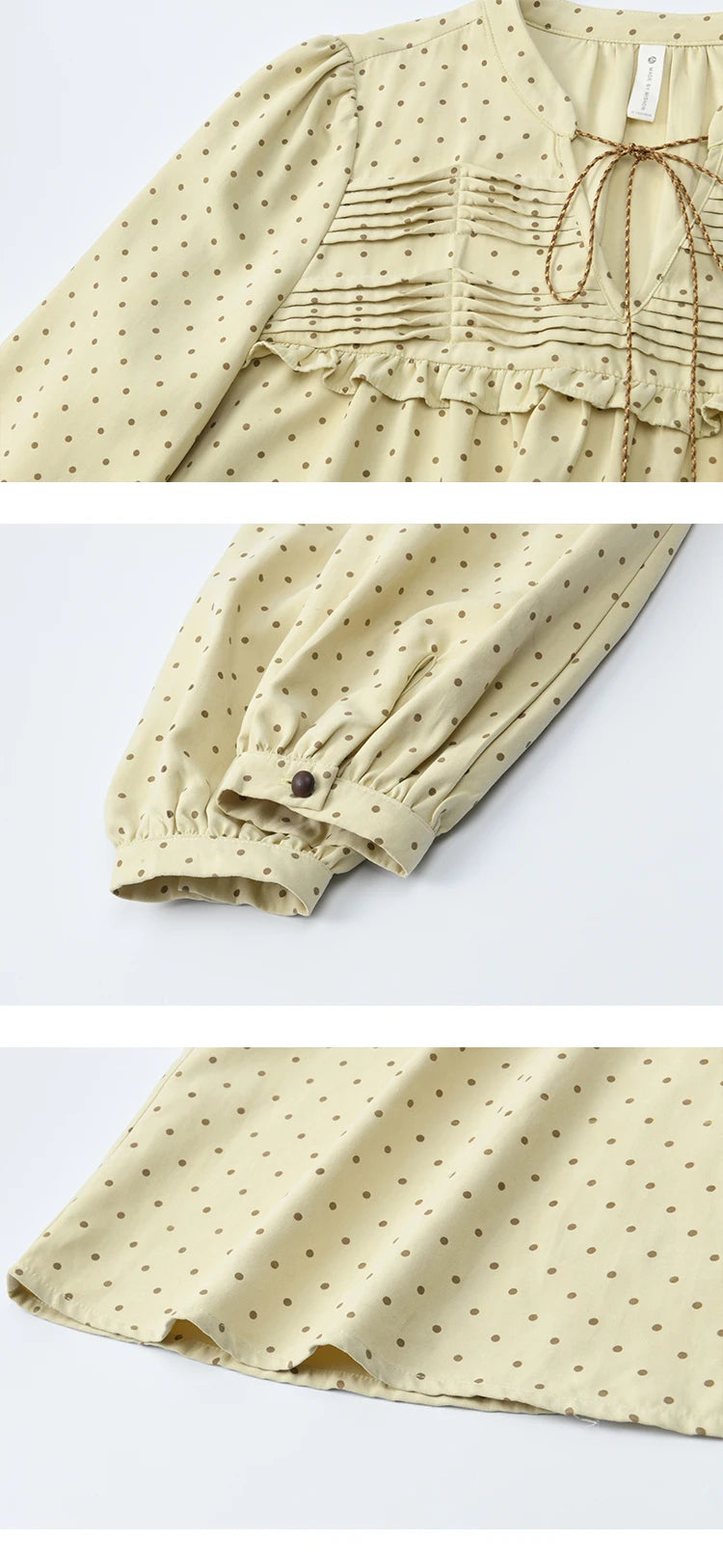 MISHOW Polka Dot Ruffled Shirt Tie Tassel Round Neck MXE45X2477