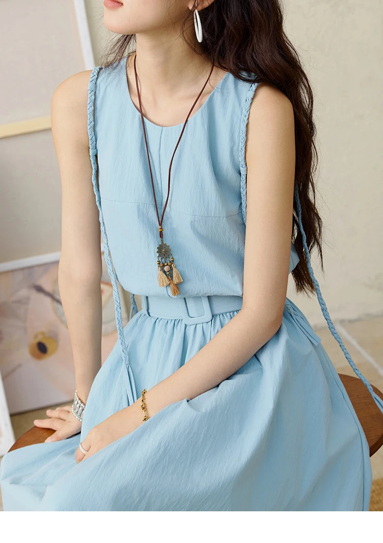 Mishow Hand Woven Fried Dough Twists Waist Belt Dress MXE34L2223