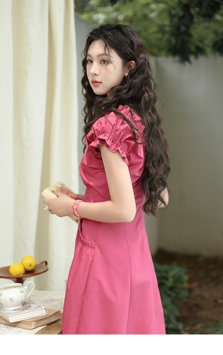 Mishow 100% Cotton V-Neck Pocket Dress MXD29L1934