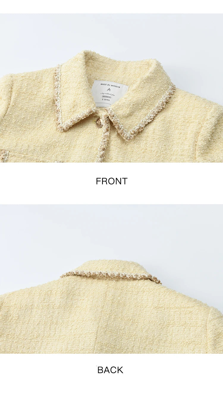 Mishow Fragrant Tweed Metal Button Short Jacket MXE46W0837