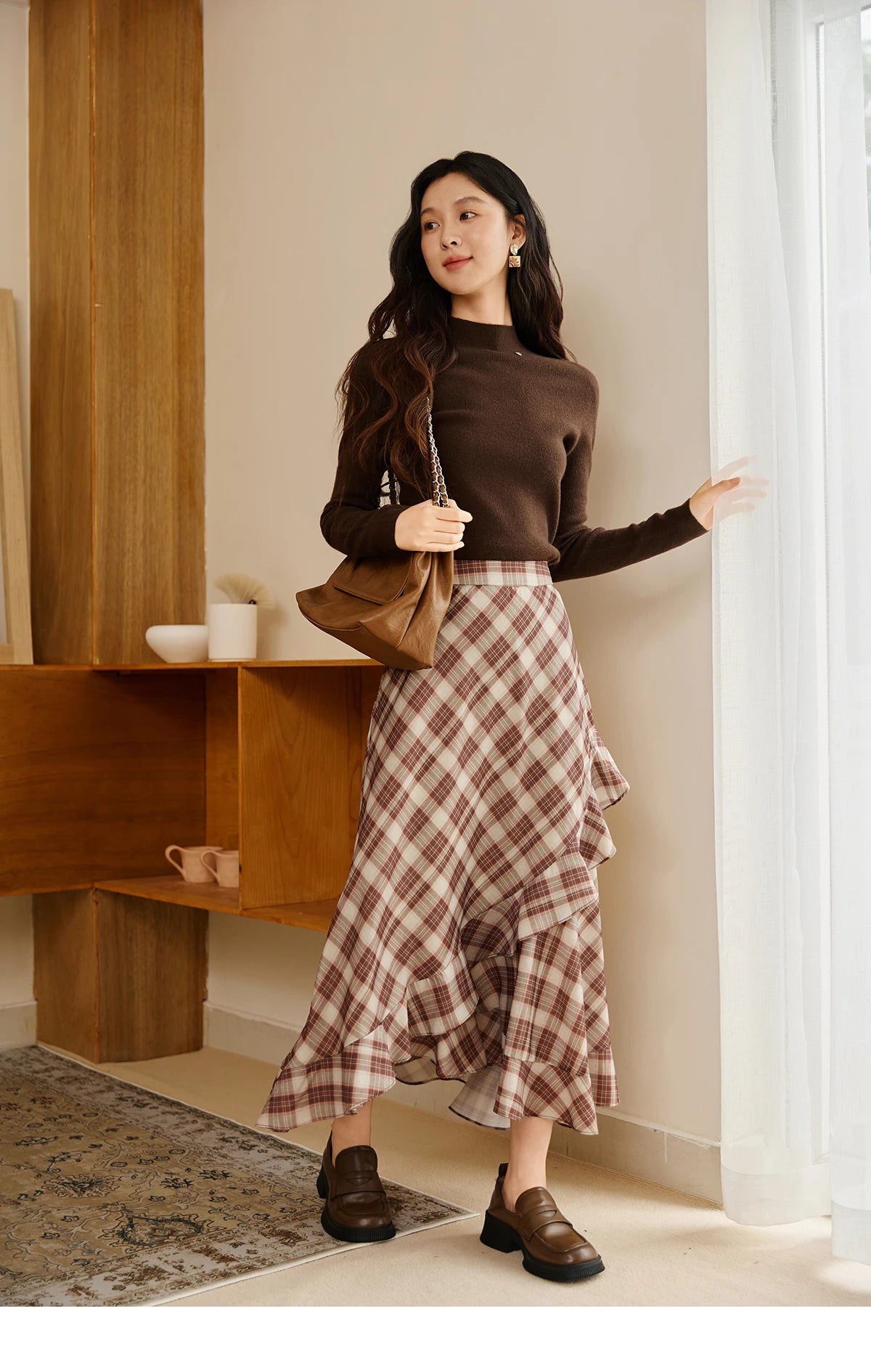 Mishow Minimalist Mock Neck Slim Pullover MXE48Z2583