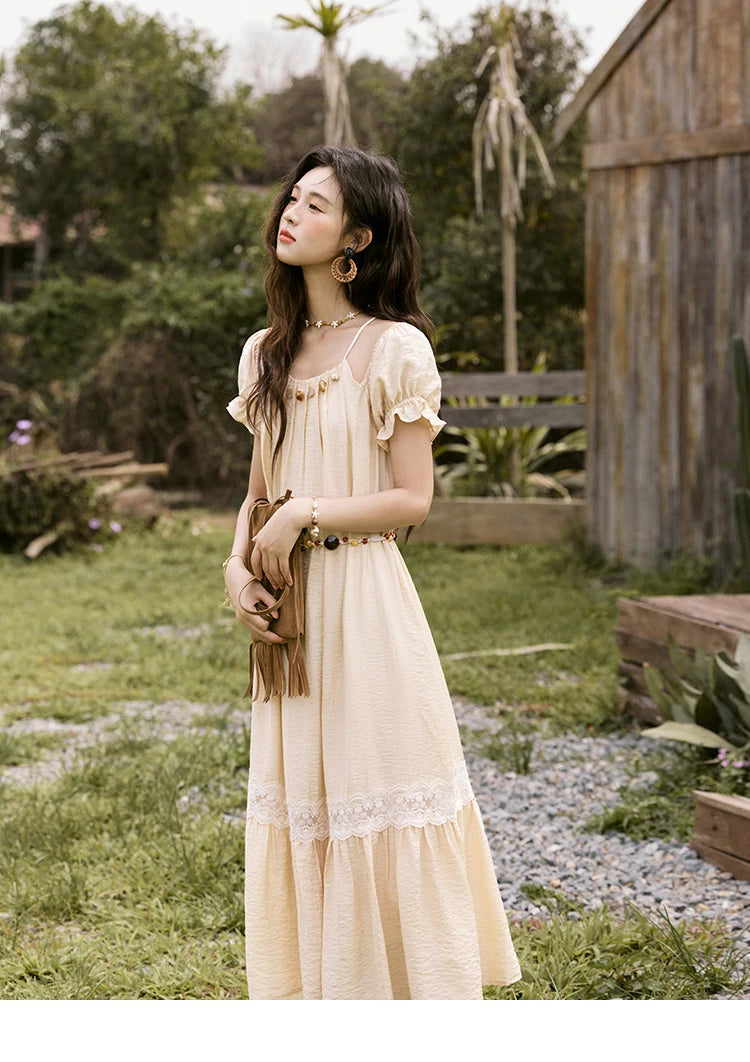 MISHOW French Halter Off-Shoulder Long Dress MXE31L2190