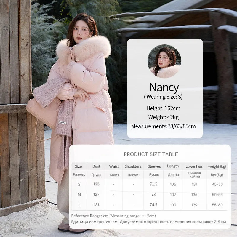 Mishow Fox Fur Collar 90% Down Long Coat MXD112Y0070