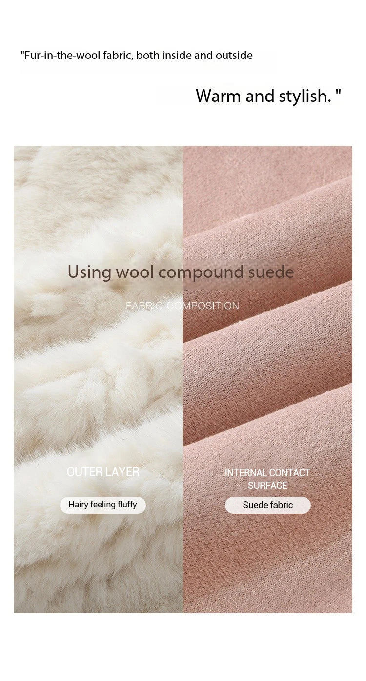 Mishow Suede Plush Lamb Wool Spliced Jacket MXD59W0753