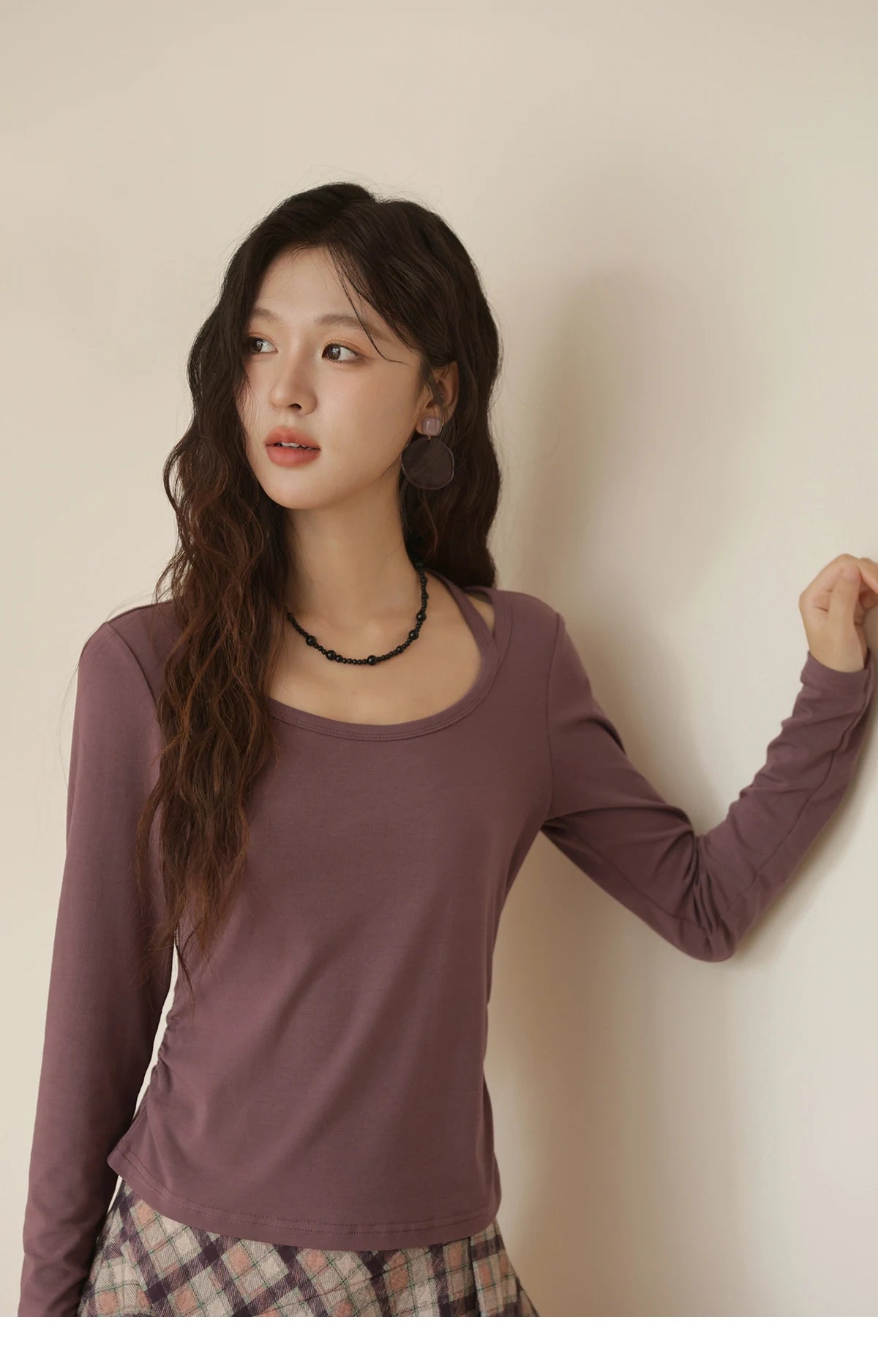 Mishow Hanging Neck Strap Pleated Waist Top MXE42T0720