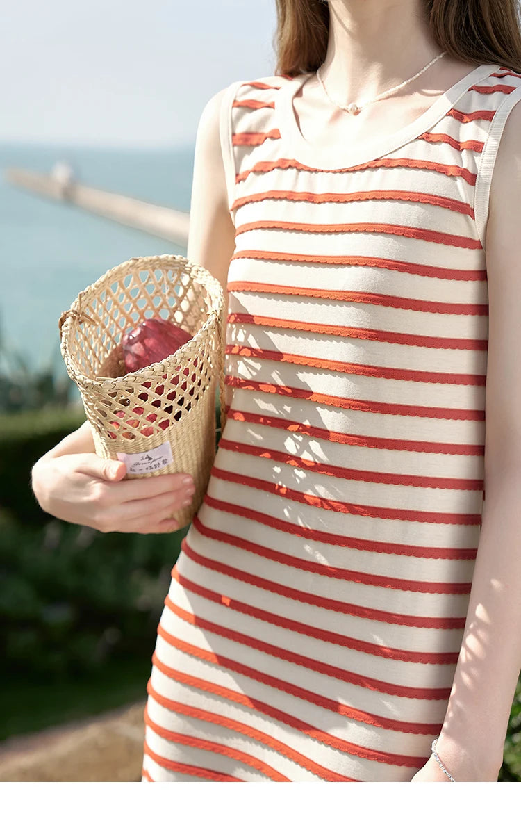 Mishow Striped Sleeveless Tank Top Dress MXD26L1852