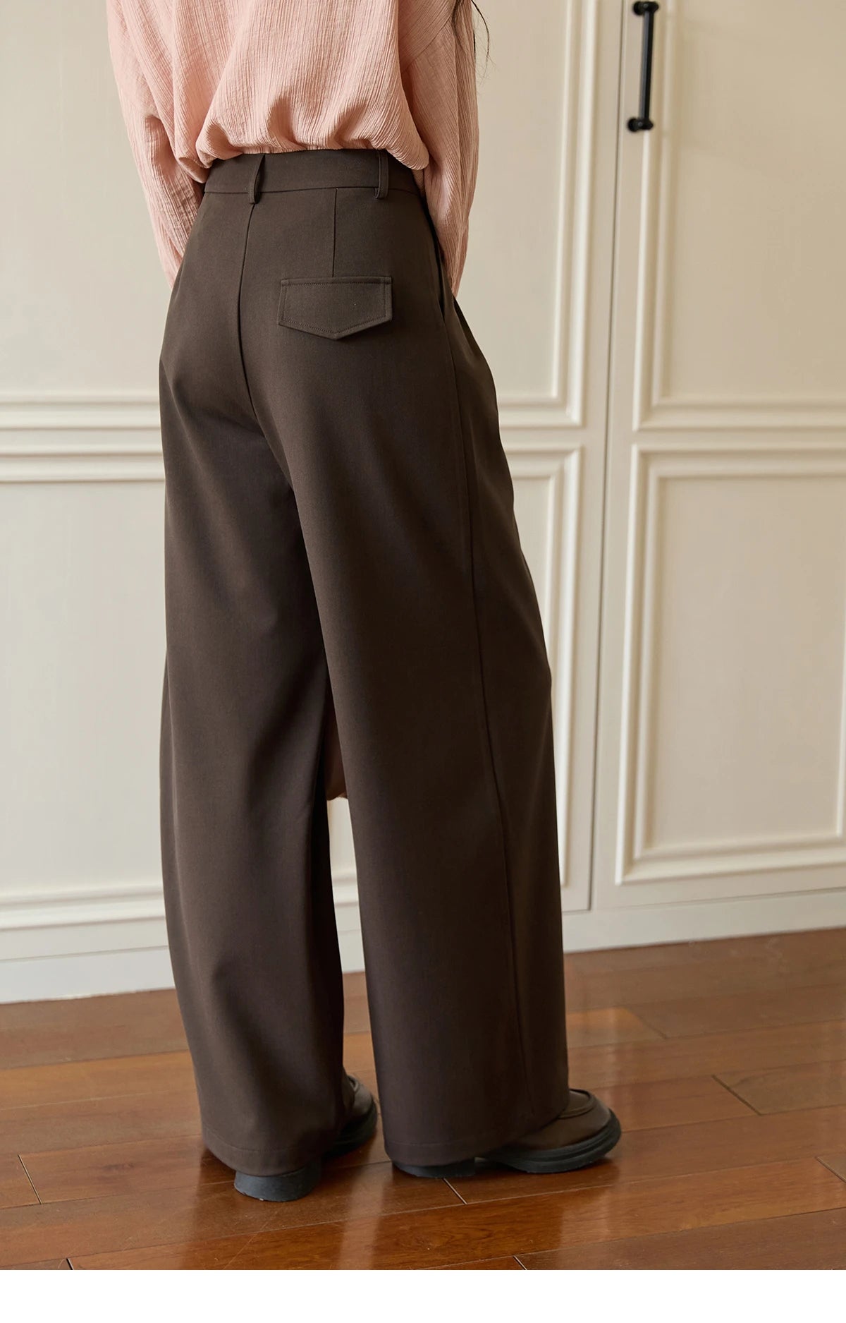 MISHOW Solid Wide-Leg Pants High-Waisted Loose Pockets MXE46K1090