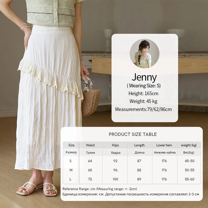 MISHOW Lace Edge Skirt Ruffle High Waist A-Line Cake MXD30B0385