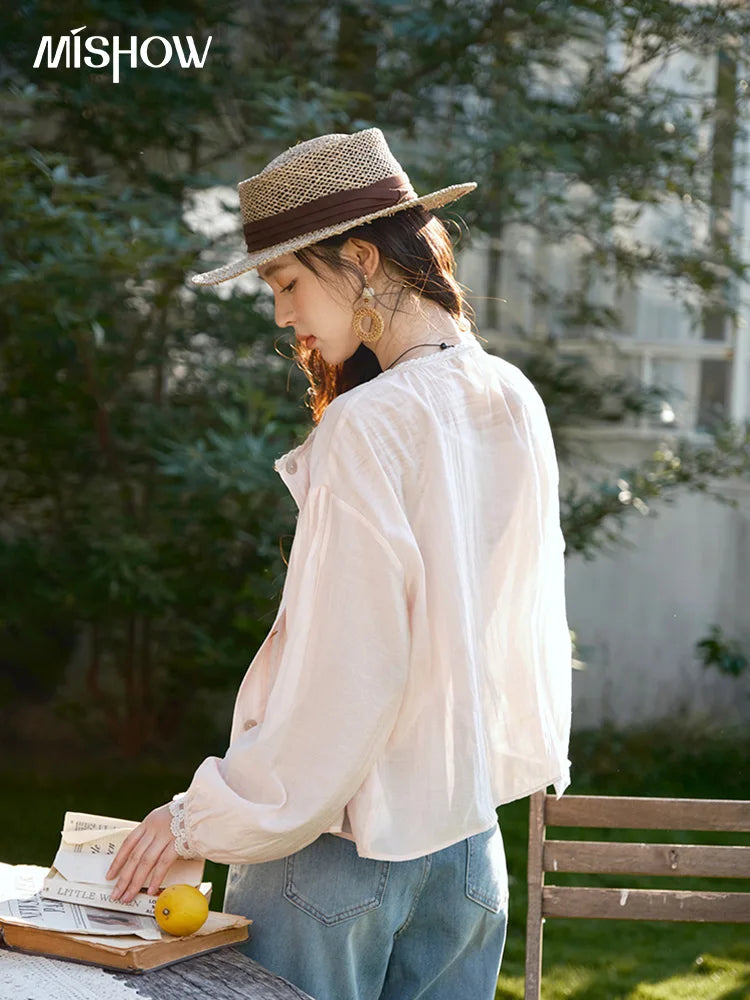 MISHOW Two Piece Shirt Set Tank Top Sunshade Button MXE39T0689