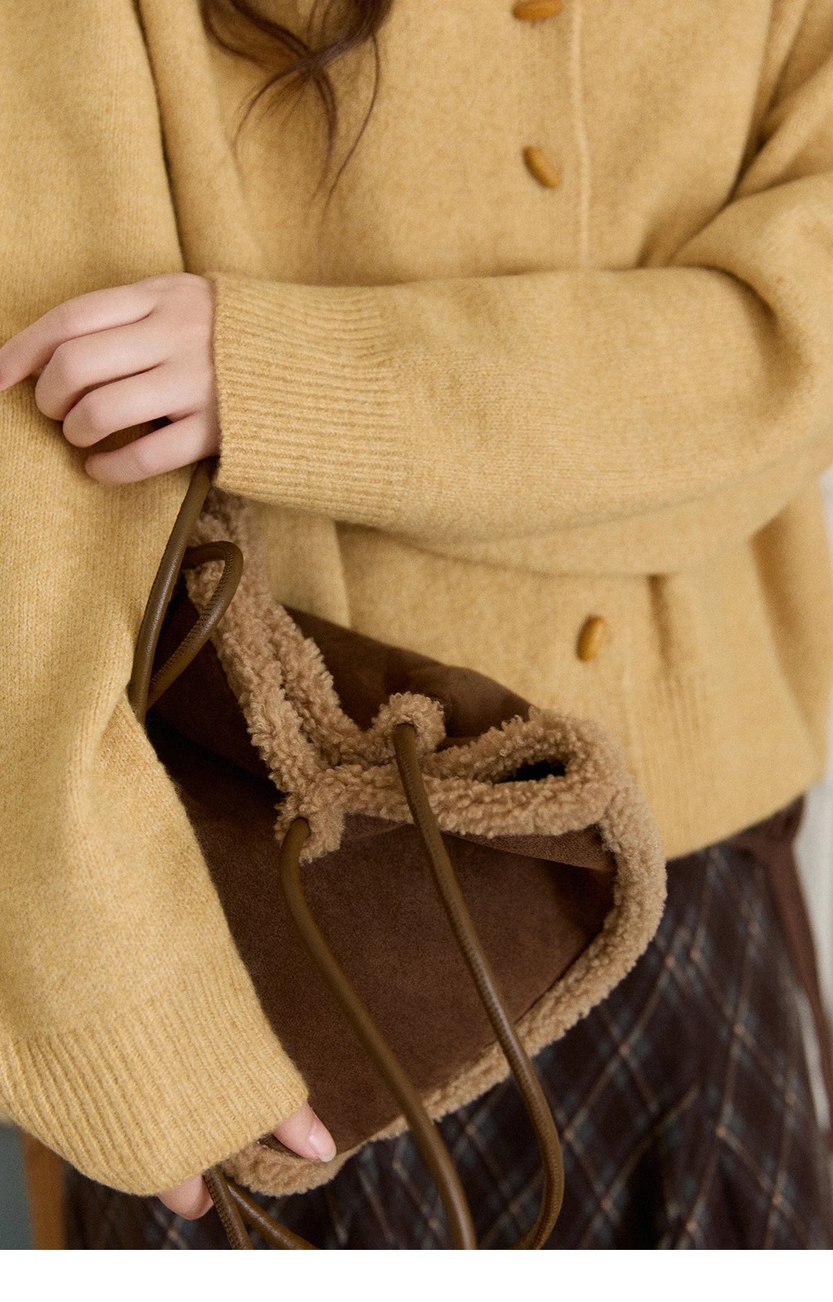 Mishow Mustard Yellow Asymmetric Collar Dropped Sleeve Cardigan MXE93Z2936