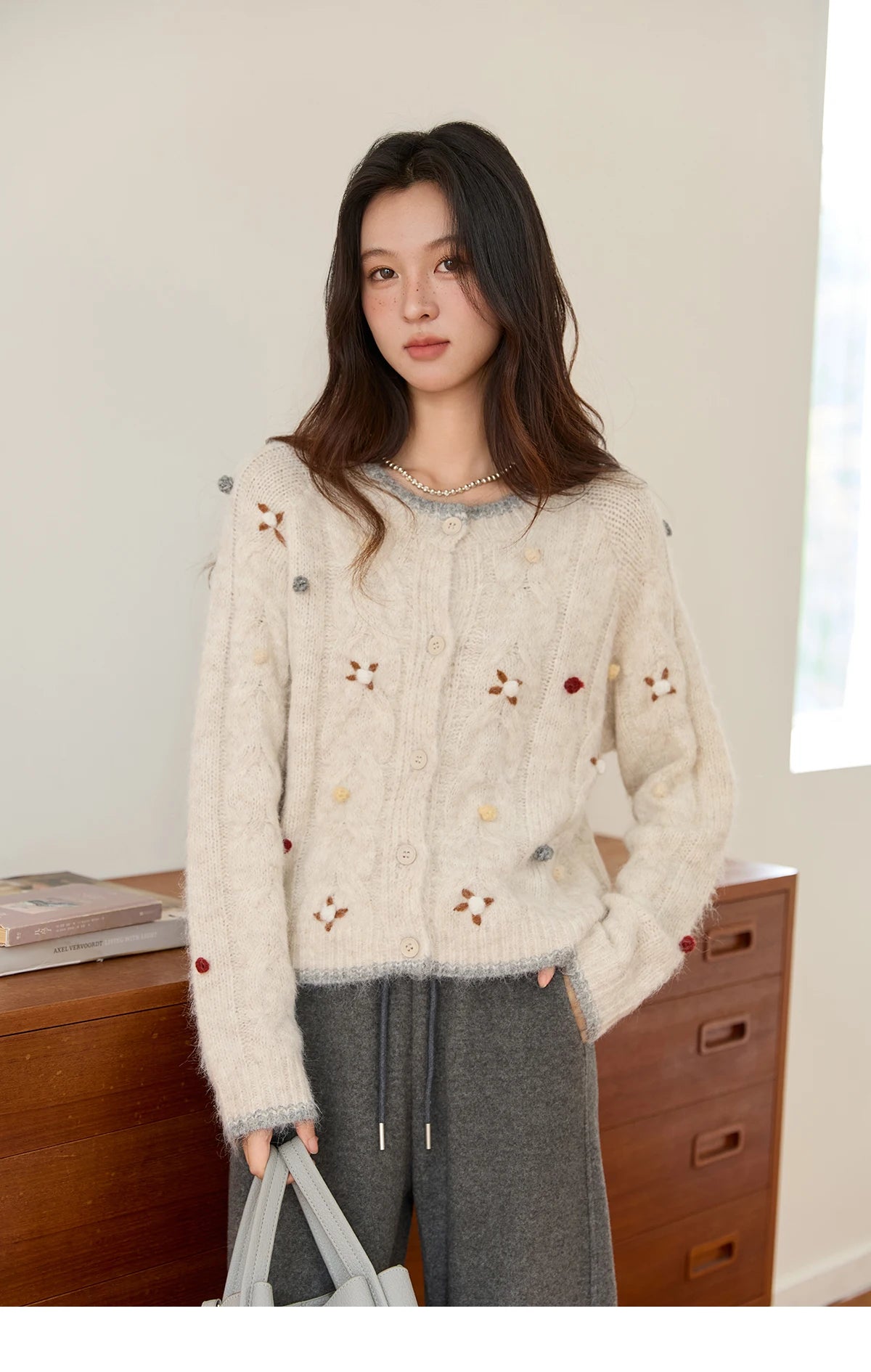 Mishow Hand-Crocheted Wool Blend Cardigan MXE48Z2575