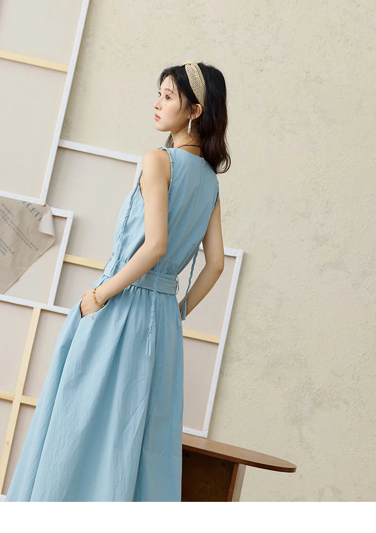 Mishow Hand Woven Fried Dough Twists Waist Belt Dress MXE34L2223