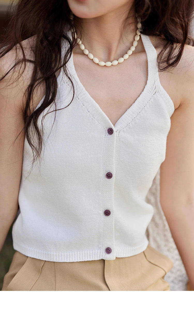 Mishow French Diamond Plaid V-Neck Hollow Cardigan MXE11Z1198