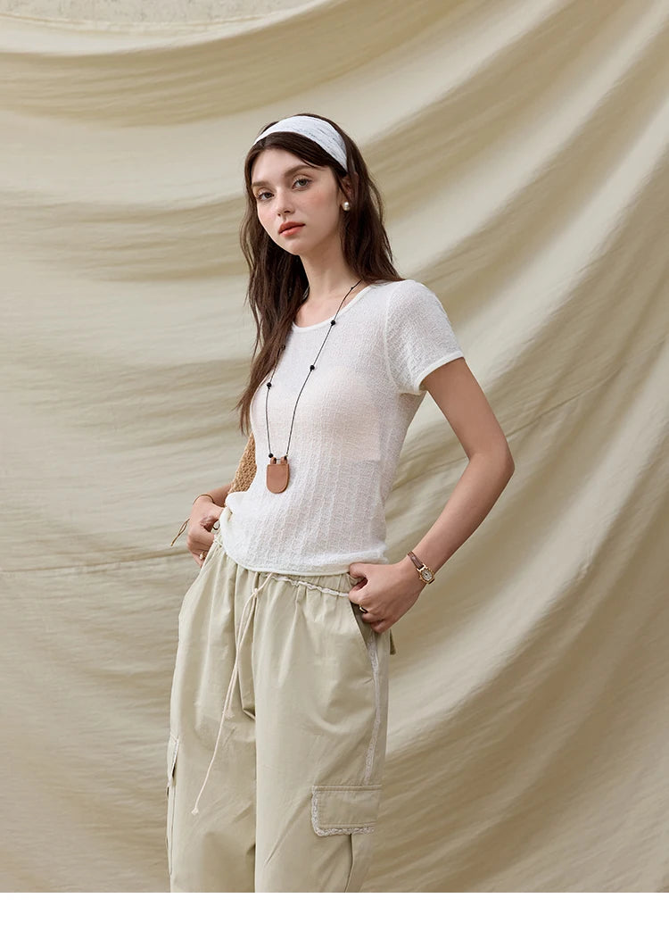 Mishow Solid Slim Knit Office Tee MXE34Z1257