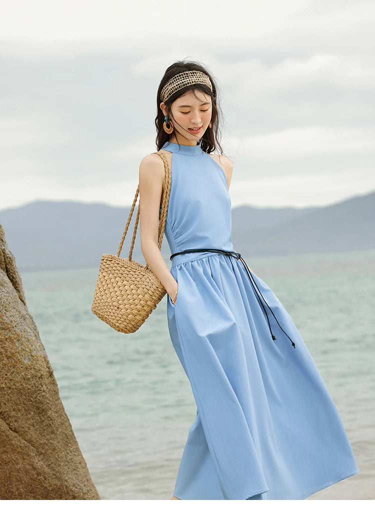 MISHOW Korean Halter Neck Slimming A-Line Dress MXE31L2221