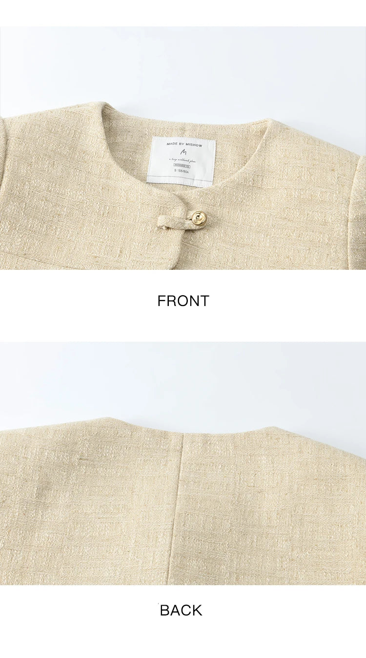 MISHOW Xiaoxiangfeng Long Sleeve Jacket Button Short Coat MXE11W0713