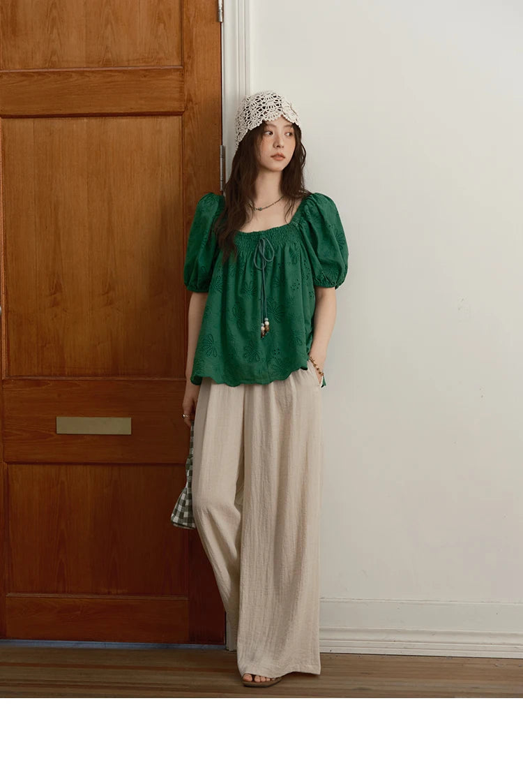 MISHOW Wide Leg Pants Button Pocket High Waist Slim MXE39K0962