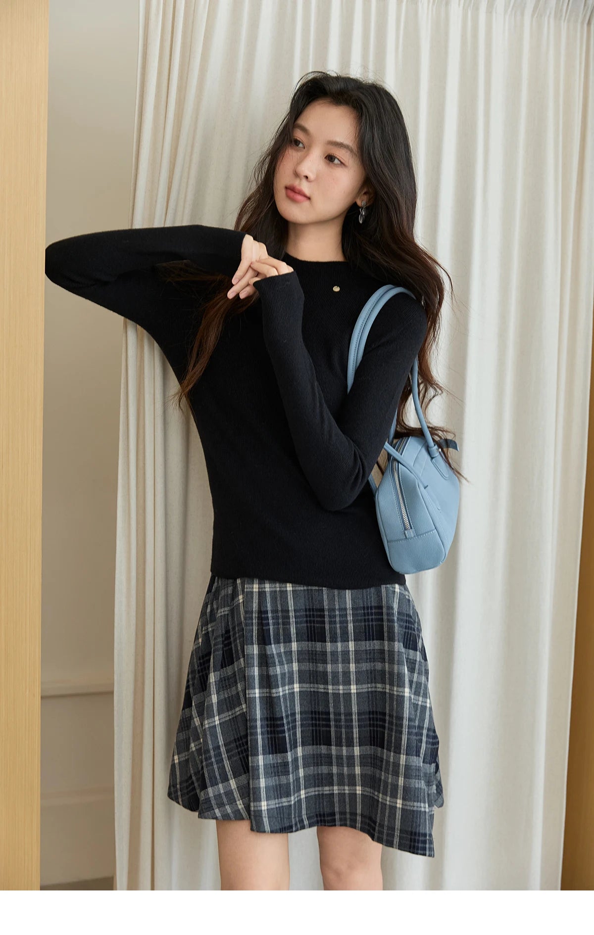 Mishow Minimalist Mock Neck Slim Pullover MXE48Z2583