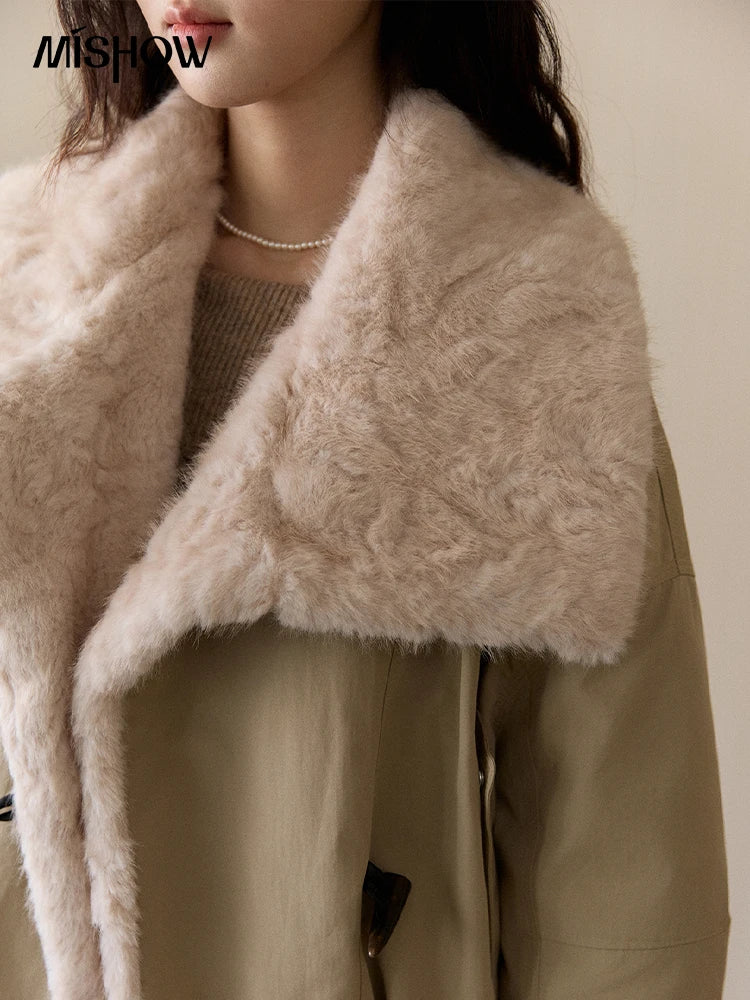 Mishow Large Lapel Fur Collar Down Jacket MXE94W1046