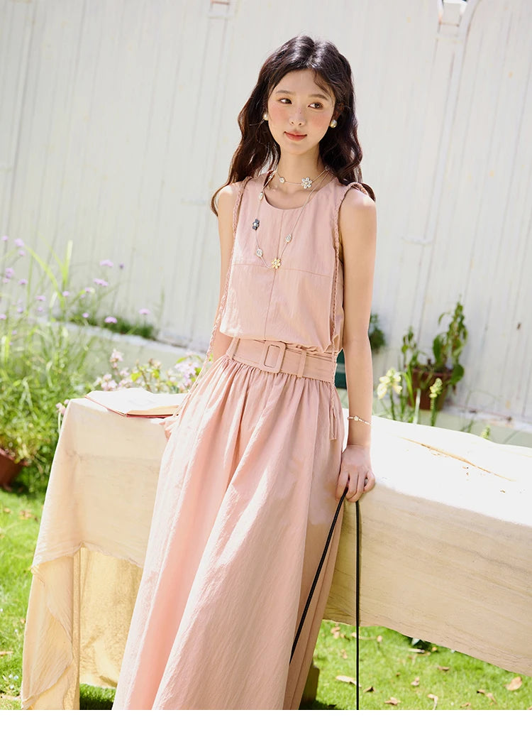 Mishow Hand Woven Fried Dough Twists Waist Belt Dress MXE34L2223