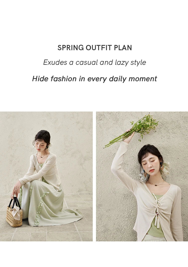 Mishow Fake Two Piece Lace-up Knit Top MXE15Z1185
