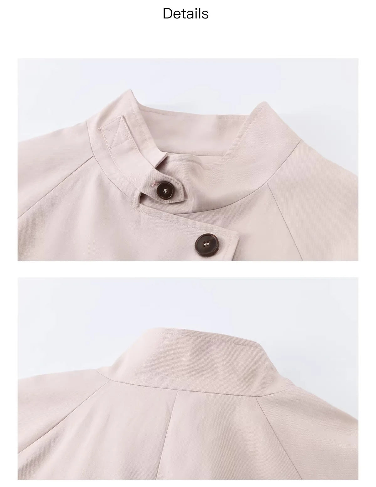Mishow Dusty Pink Stand Collar Belted Trench MXF108W1002