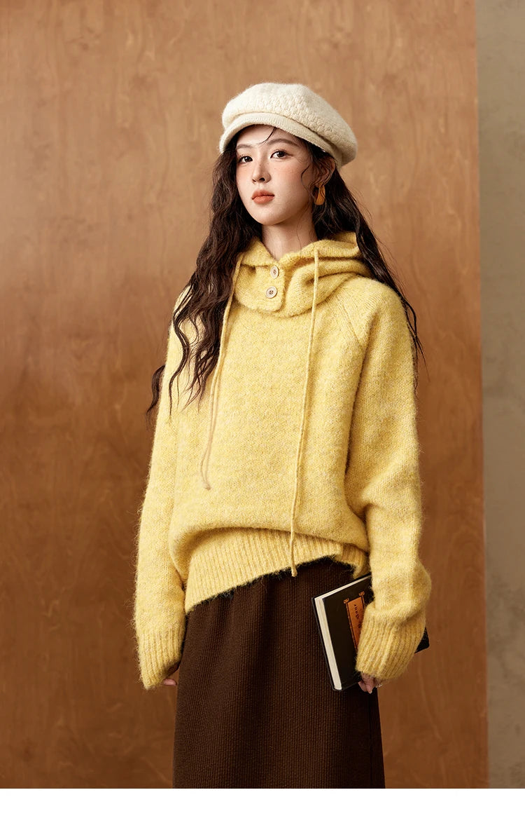 Mishow Hooded Neck Cozy Wool Pullover MXD59Z1123