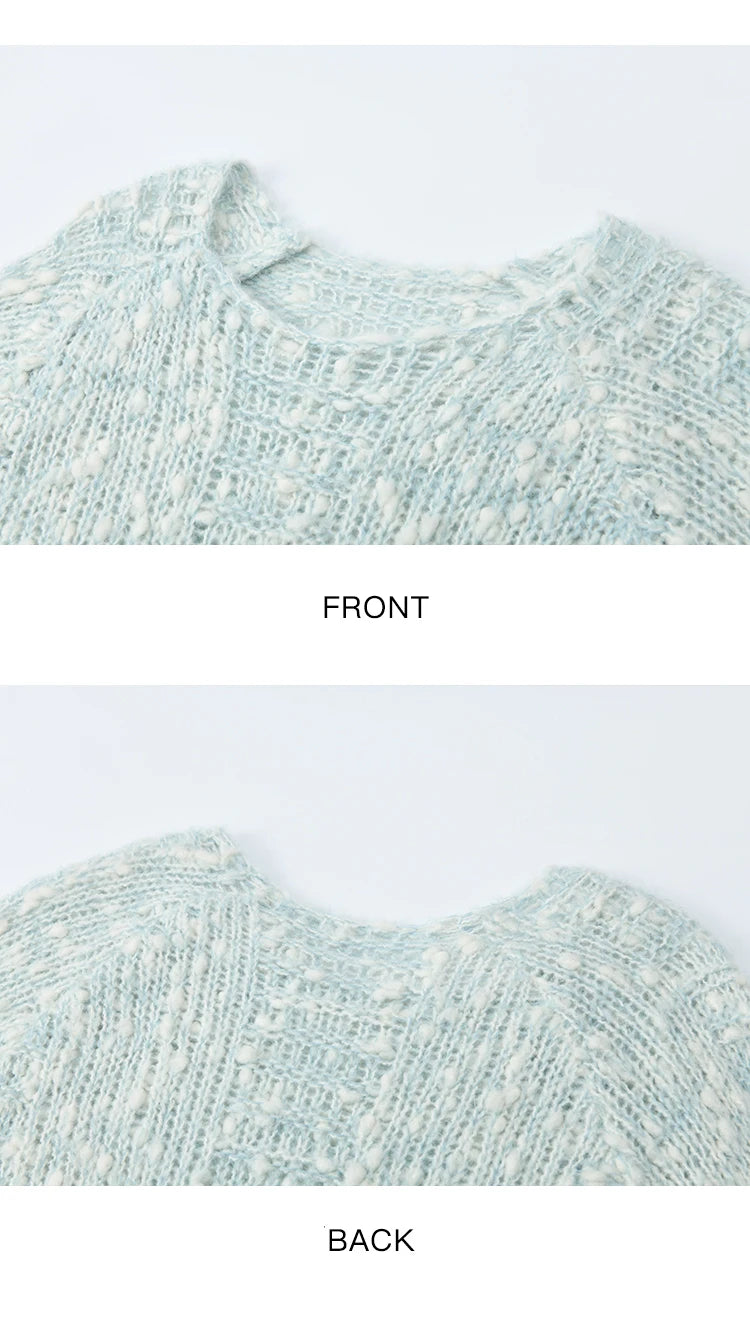 Mishow Scoop Neck Hollow Raglan Sleeve Sweater MXE46Z2565