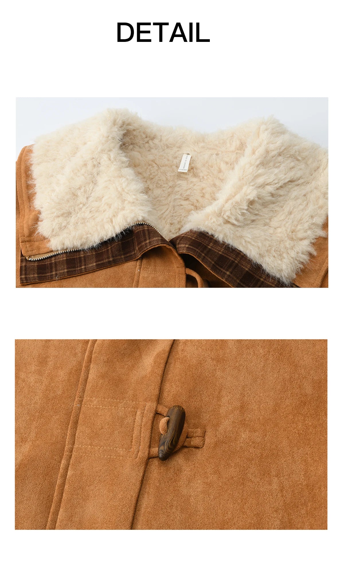 Mishow Fur One-Piece Lamb Wool Bull Horn Buckle Coat MXE91W1002