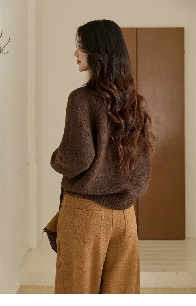 Mishow Pear Pattern Jacquard Crew Neck Pullover MXE94Z2959