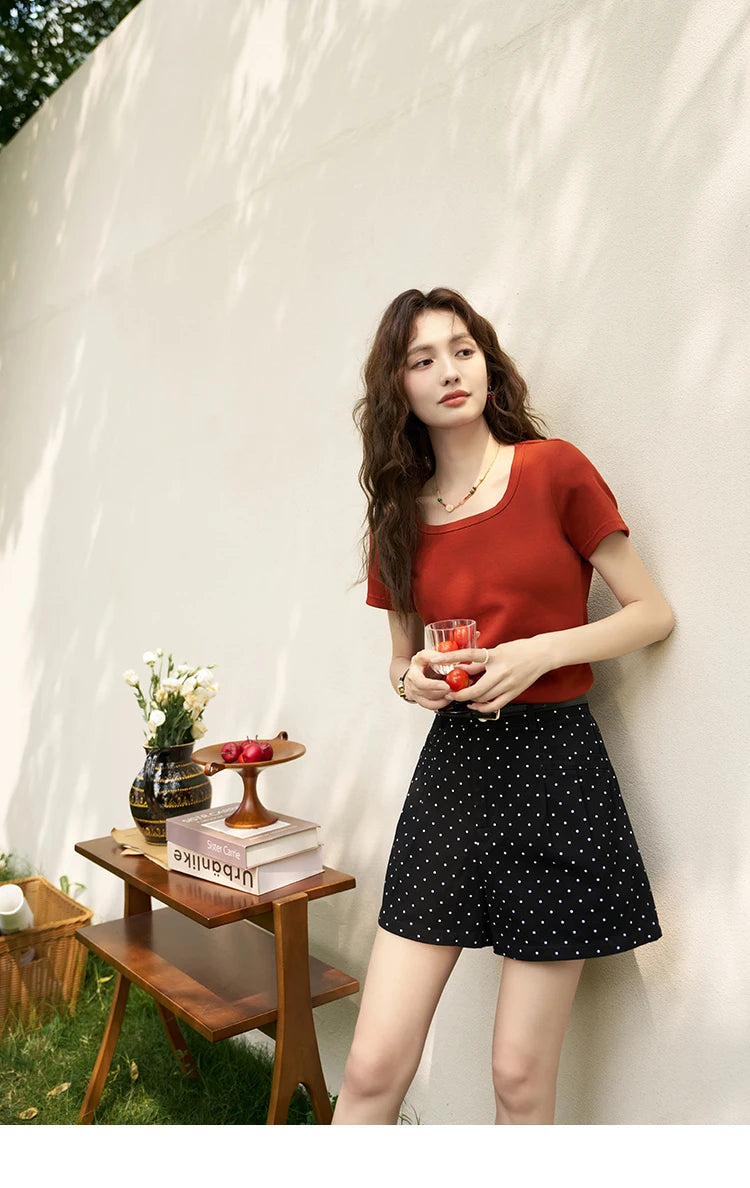 Mishow Square Neck Solid Tee MXC12T0641