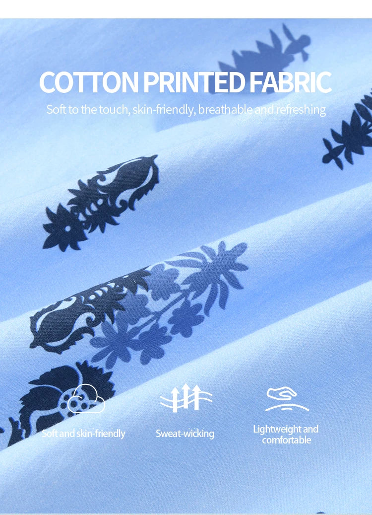 MISHOW Print Cotton Shirt Puff Sleeve Lace Splicing MXE35X1842