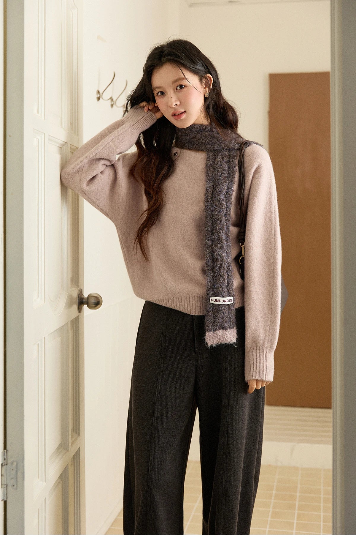 Mishow Boat Neck Lantern Sleeve Pullover MXE94Z2984