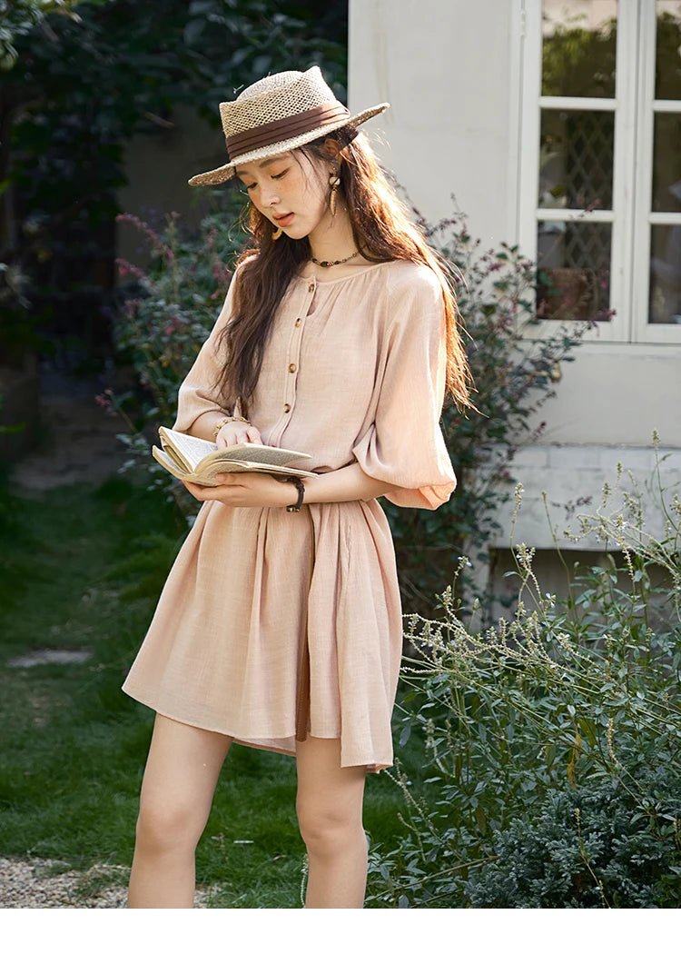 MISHOW French Retro Midi Dress with Belt MXE39L2409