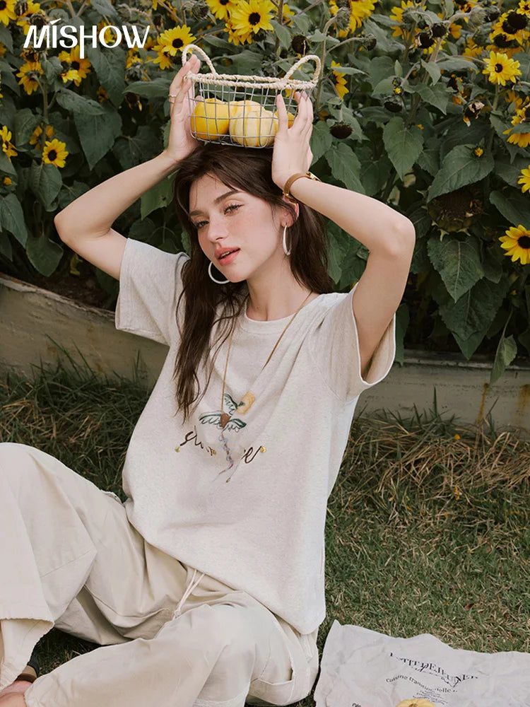 Mishow Coconut Tree Print Straight Tee MXE31T0520